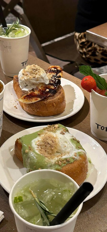 抹茶冰淇淋吐司配青柠饮清新美食甜品手机壁