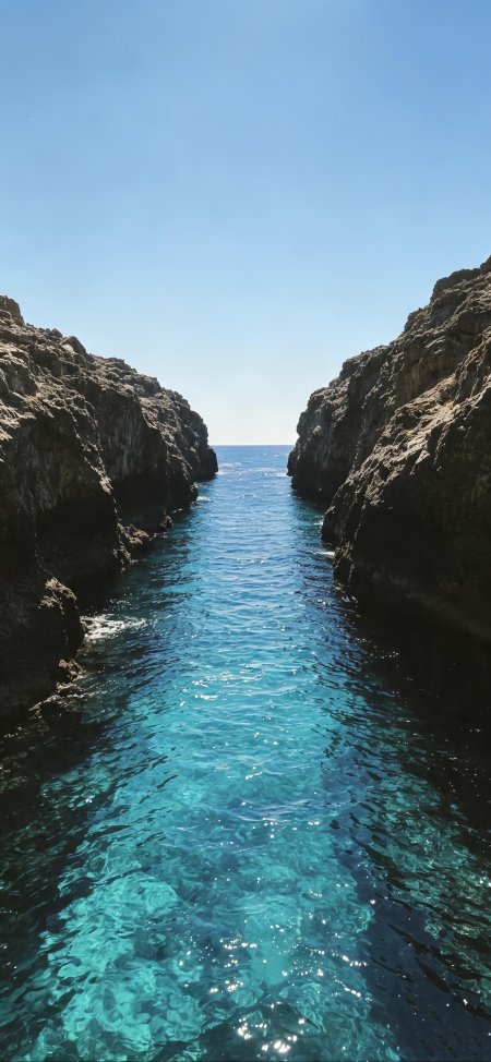 碧海峡谷通天蓝白风景手机壁纸精选