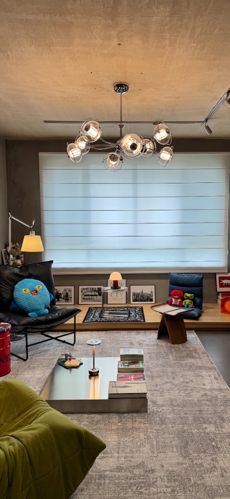 现代客厅设计灰调工业风家居陈设手机壁纸