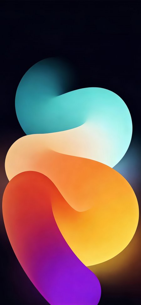 渐变流体色块橙蓝紫创意抽象手机壁纸