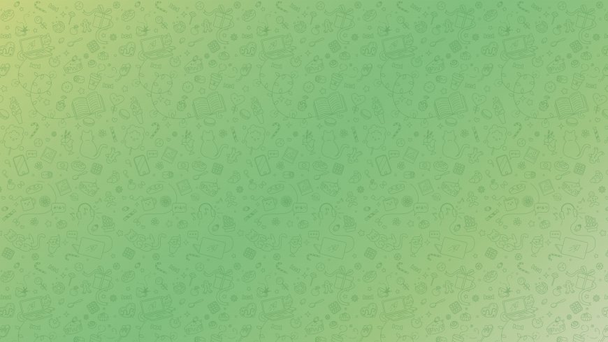 绿色渐变手绘小物图案清新创意电脑壁纸