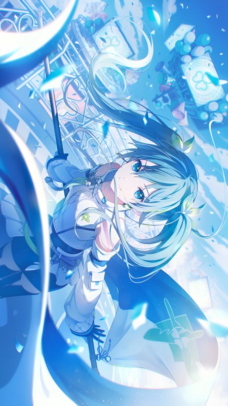 初音未来蓝发双马尾青蓝动漫手机壁纸