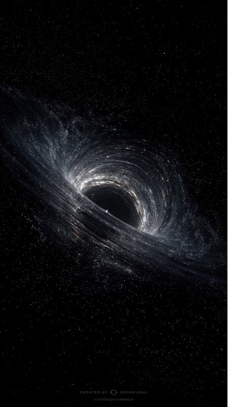 黑洞吸积盘星云旋涡暗蓝太空科幻手机壁纸