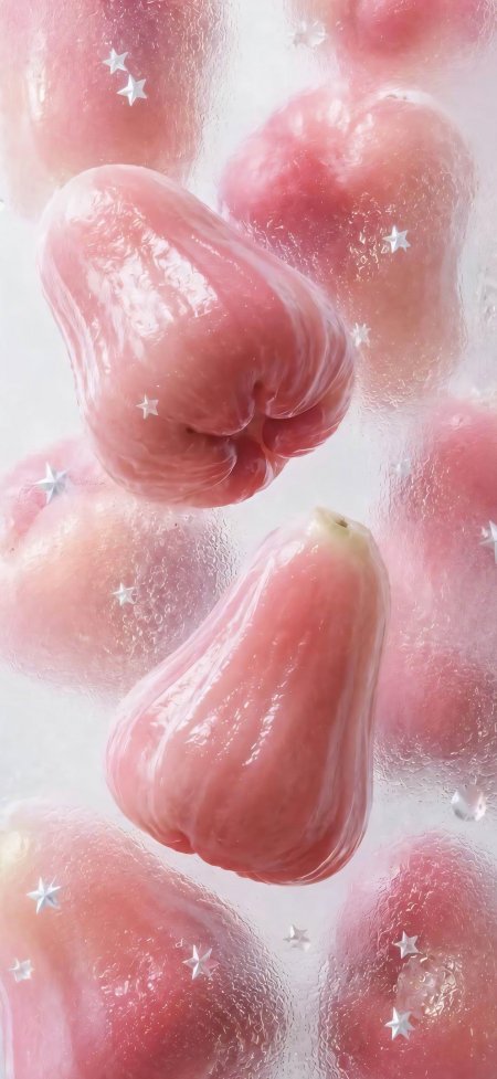 莲雾晶莹剔透粉润清新水果静物手机壁纸