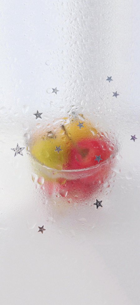 双色果冻星饰梦幻粉紫创意手机壁纸