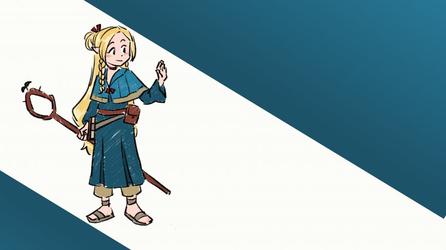 迷宫饭玛露希尔持杖简约手绘动漫电脑壁纸