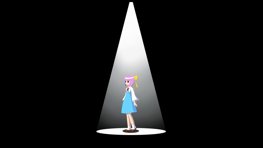 魔法少女小圆鹿目圆聚光灯下蓝裙少女粉紫动