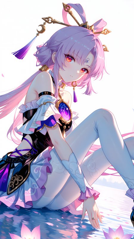 崩坏星穹铁道符玄紫发红瞳少女粉紫动漫手机