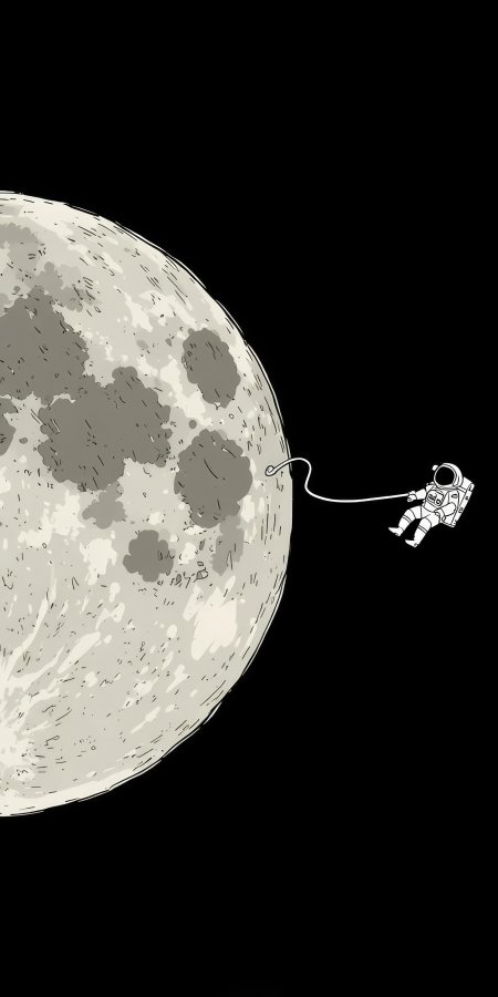 宇航员tether月球手绘暗黑太空科幻手