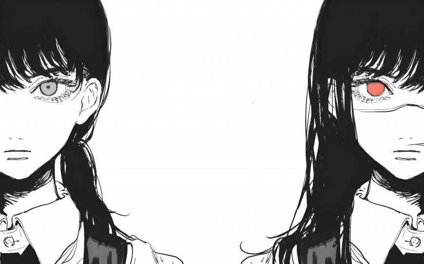 链锯人玛奇玛双面红眼黑发少女动漫电脑壁纸