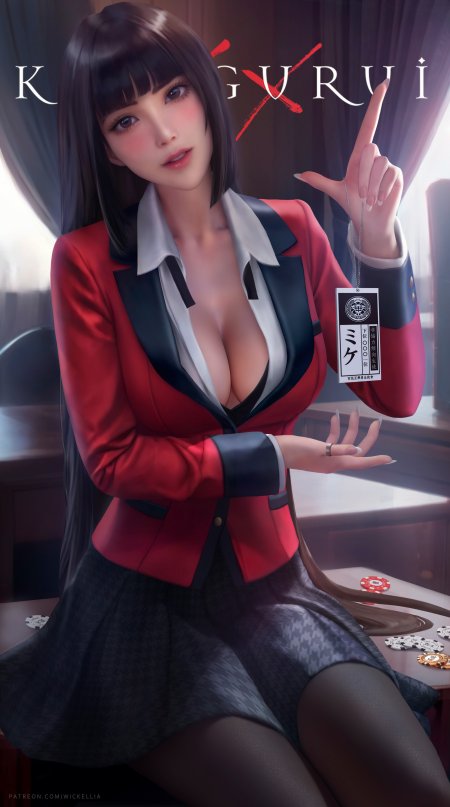 狂赌之渊蛇喰梦子红黑西装少女动漫手机壁纸