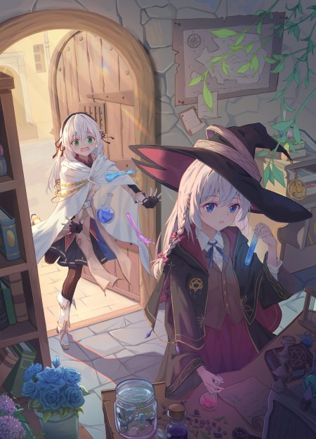 魔法少女实验室蓝紫动漫手机壁纸