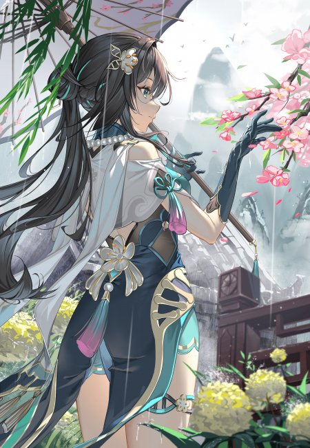 原神妮露水花飞溅红发灵动绚烂动漫手机壁纸