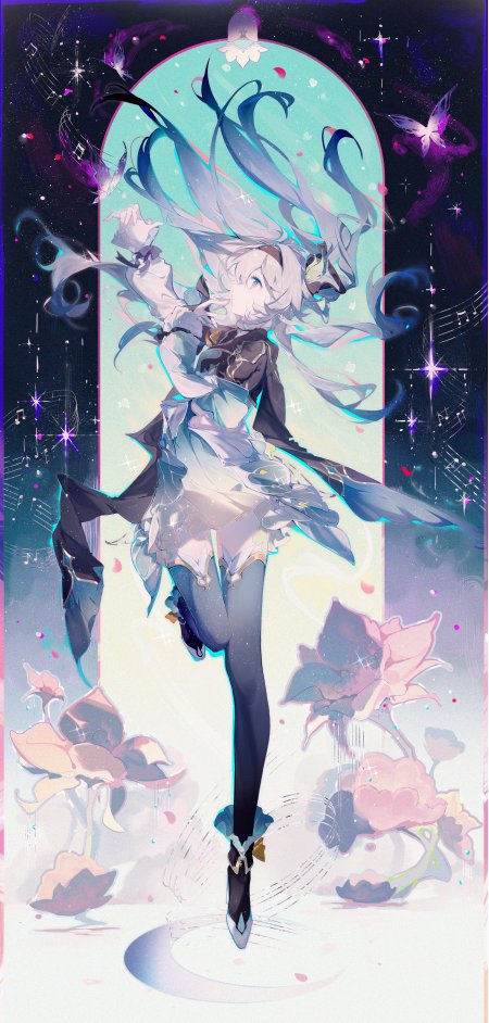 原神荧星辉蝶舞紫蓝梦幻动漫手机壁纸