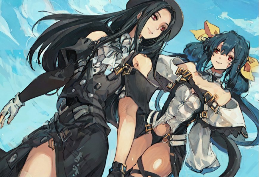 崩坏星穹铁道黑发红眼少女蓝白动漫电脑壁纸
