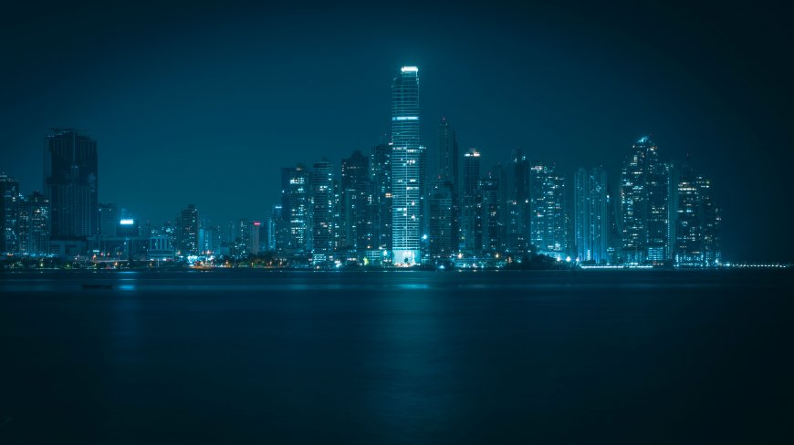 夜景城市天际线蓝调建筑电脑壁纸