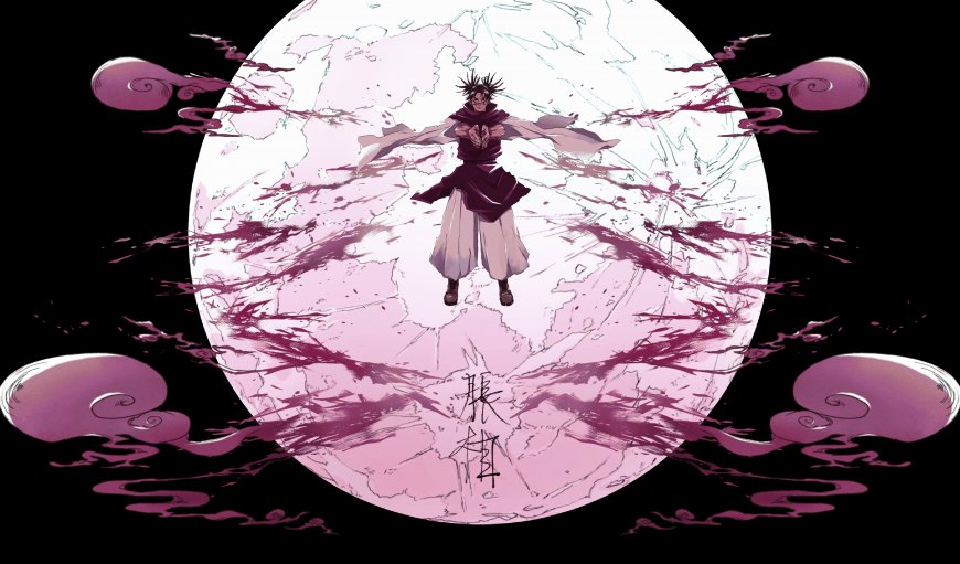 咒术回战胀相紫焰环绕暗紫动漫电脑壁纸