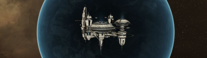 太空战舰环绕星球暗蓝科幻电脑壁纸