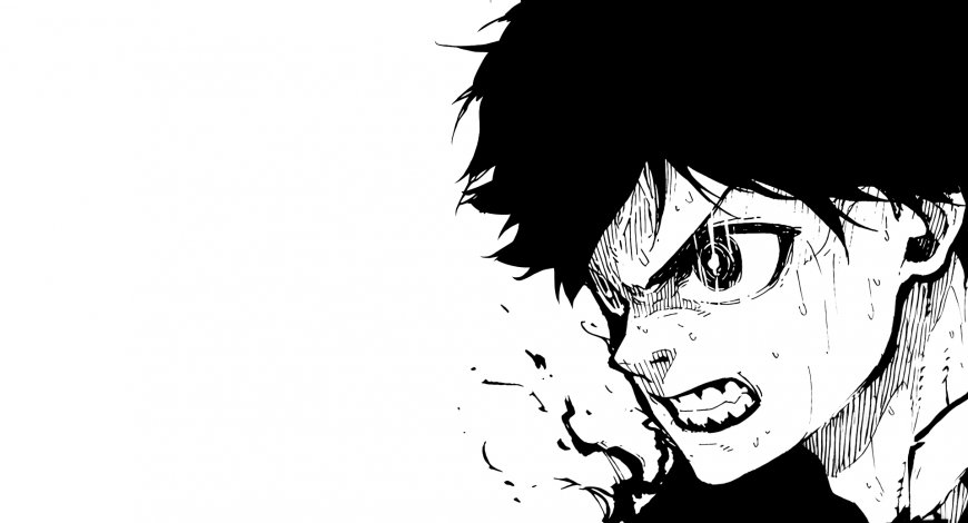 咒术回战虎杖悠仁黑发怒吼黑白动漫电脑壁纸