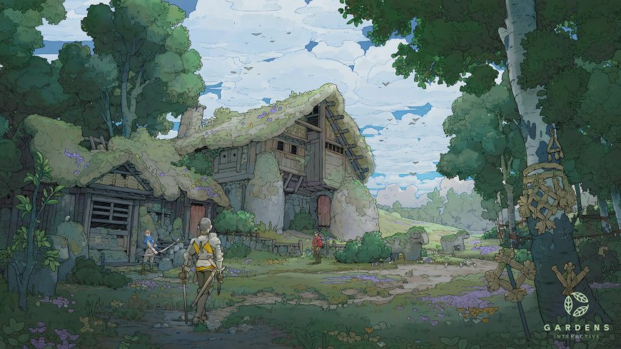 森林小屋苔藓屋顶绿意盎然奇幻插画电脑壁纸