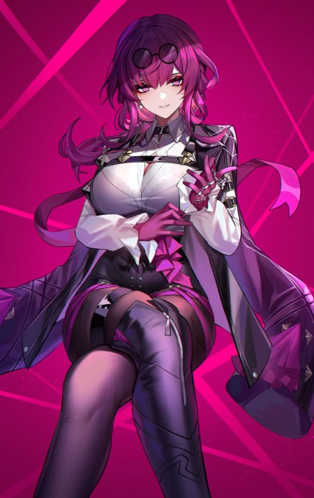 崩坏星穹铁道卡芙卡紫发眼镜少女粉紫动漫手机壁纸