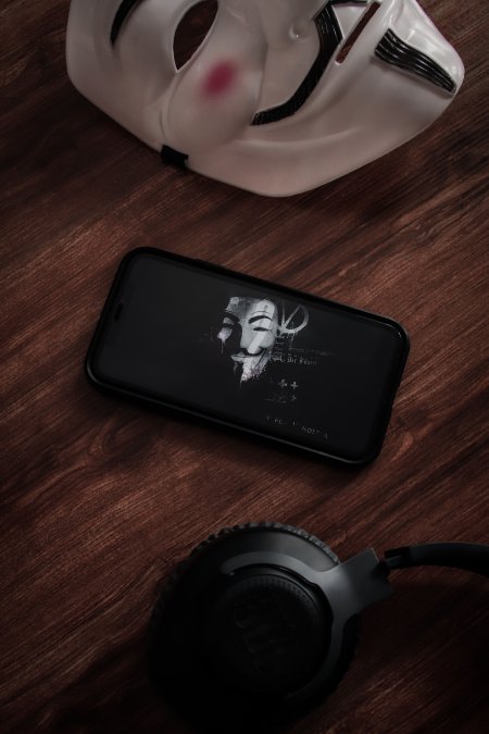 盖伊福克斯面具黑白艺术创意手机壁纸