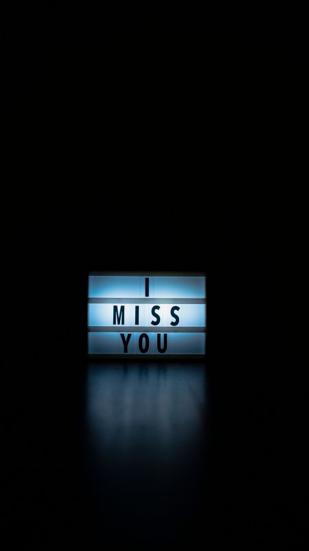 灯箱IMISSYOU蓝光暗调情感文艺手机壁纸