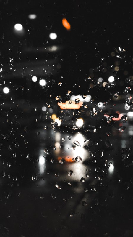 雨夜车窗水珠光斑朦胧暗黑风景手机壁纸