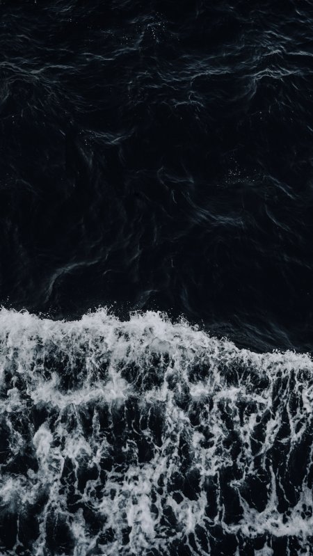 深海巨浪翻涌白沫暗黑风景手机壁纸