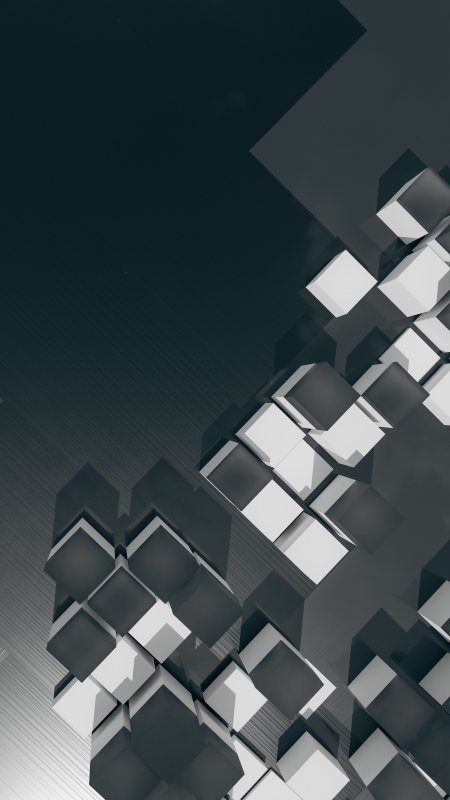 几何立方体堆叠灰白抽象创意手机壁纸
