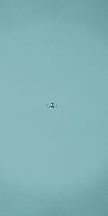 飞机翱翔青空蔚蓝摄影手机壁纸精选