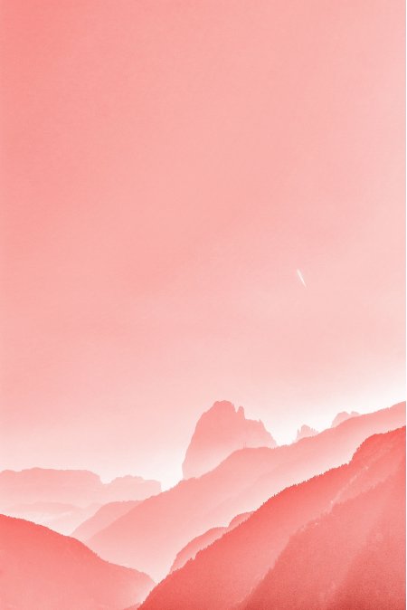粉红层峦叠嶂朦胧山景唯美风景手机壁纸