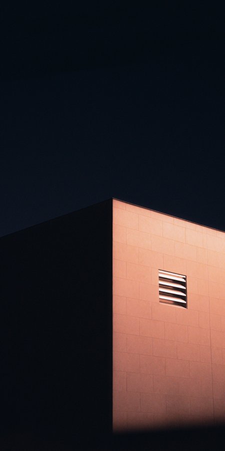 建筑几何光影暖橙城市建筑手机壁纸