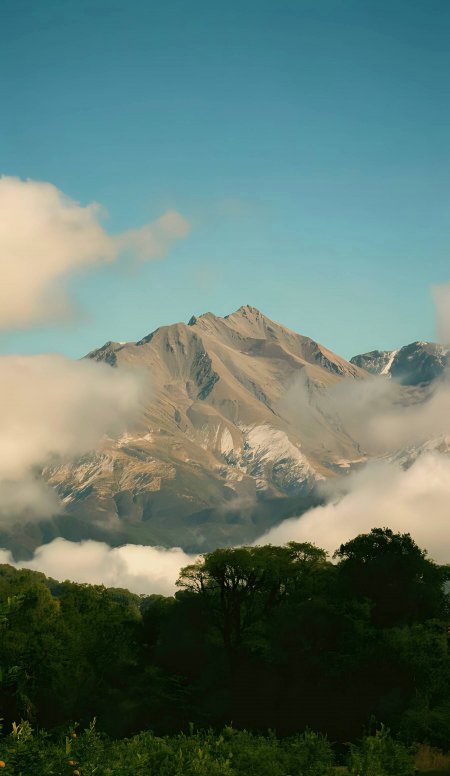 雪山云海翠林青空风景手机壁纸精选