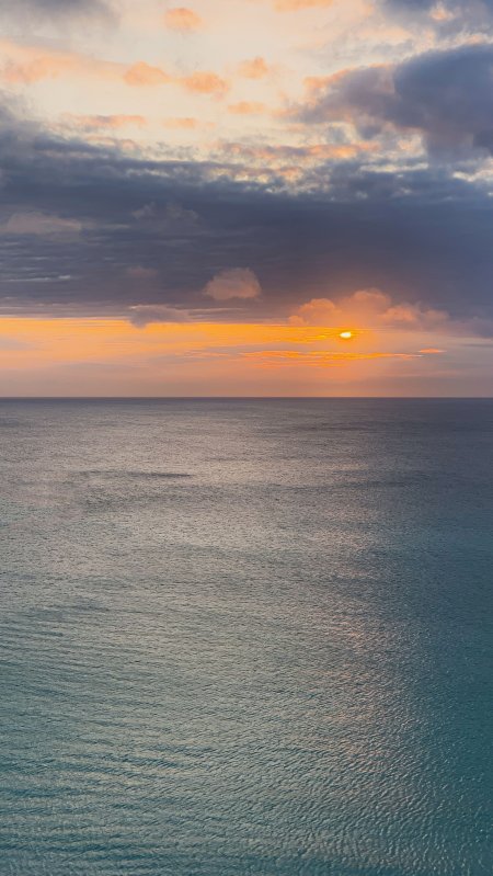 海面日落余晖橙紫风景手机壁纸精选