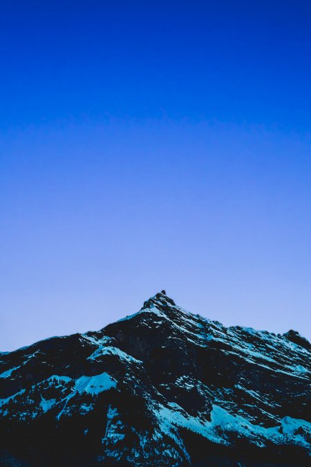 雪山峰顶雪覆蓝紫自然风景手机壁纸
