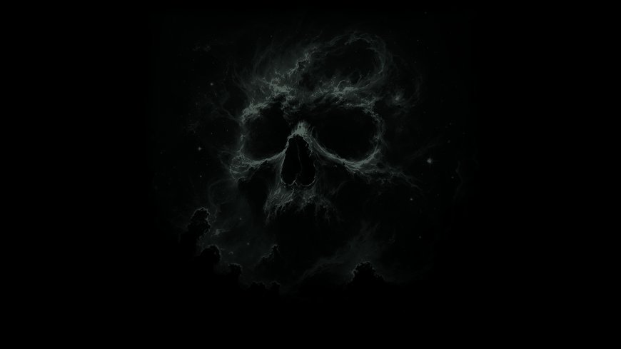 幽灵骷髅星云暗绿高清科幻电脑壁纸