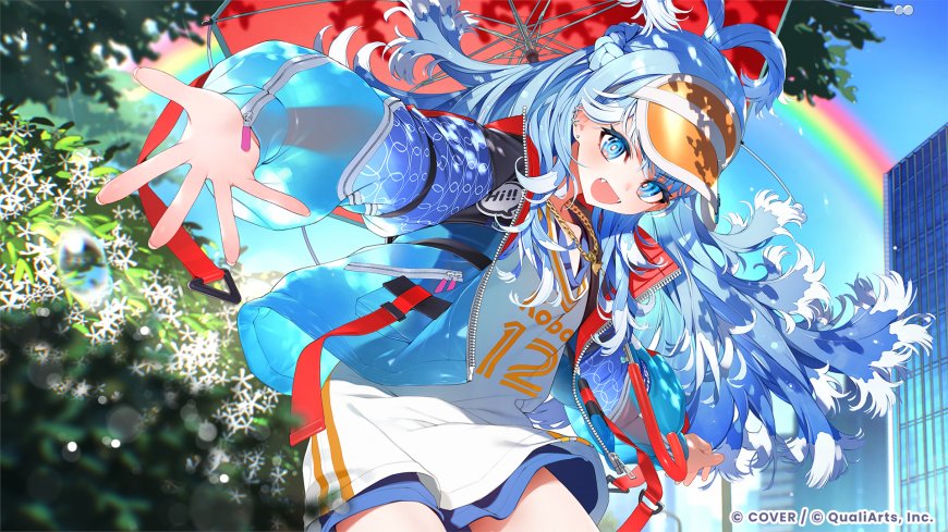 hololive彩虹蓝发少女活力二次元动漫电脑壁纸