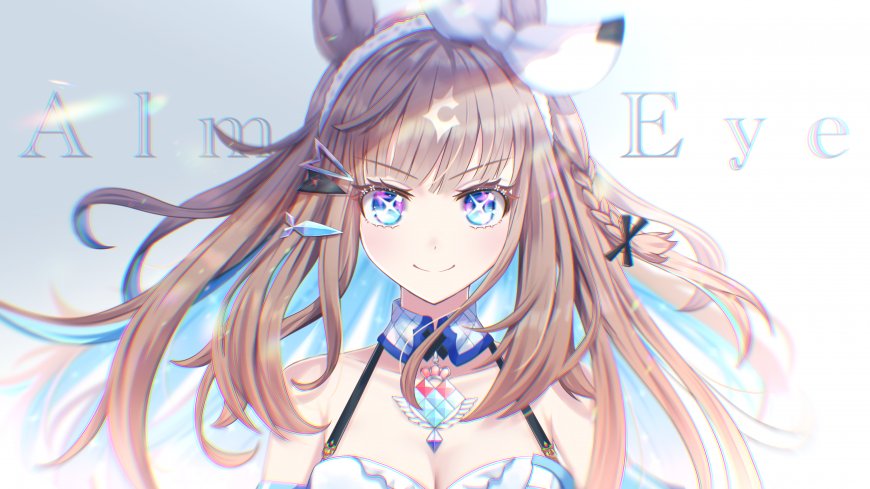 少女蓝瞳白裙粉紫高清动漫电脑壁纸
