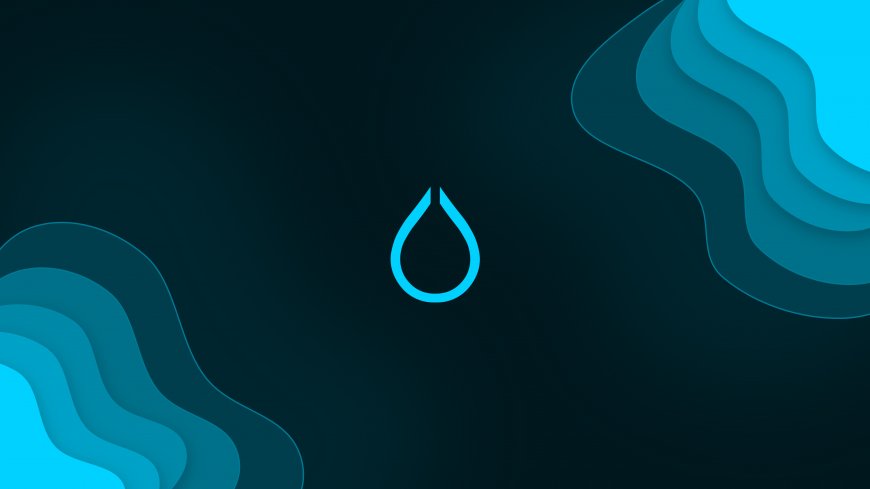 水滴蓝层叠波浪深蓝创意简约抽象纹理电脑壁纸