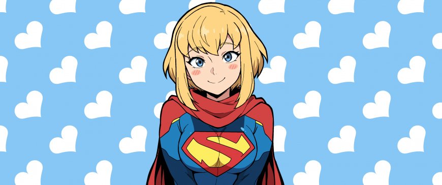 超女金发蓝眼红蓝战衣粉蓝动漫电脑壁纸