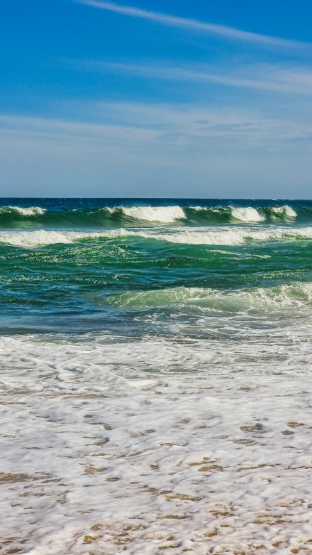 碧海白浪沙滩蔚蓝风景手机壁纸精选