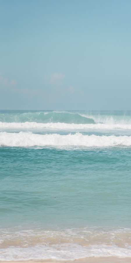 海浪翻涌碧蓝清澈风景手机壁纸精选