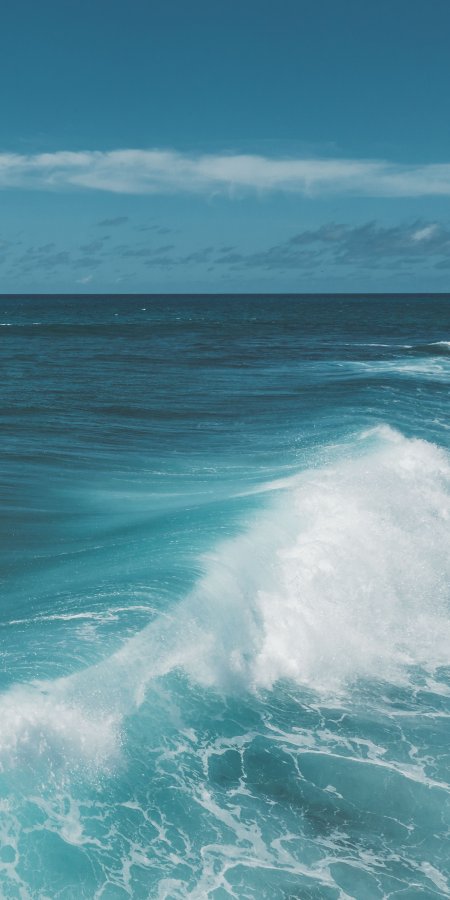 海浪翻涌碧蓝清澈自然风景手机壁纸