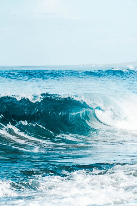 海浪卷曲翻涌蓝白风景手机壁纸精选