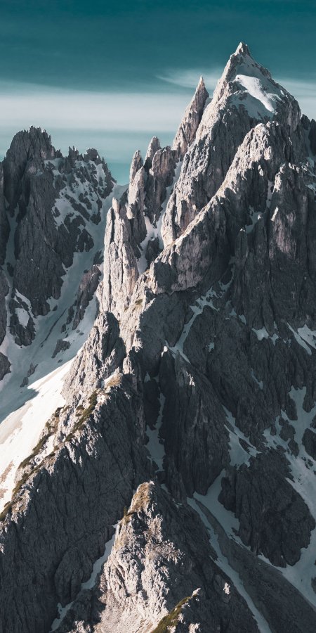 巍峨雪山峻岭蓝灰风景手机壁纸精选