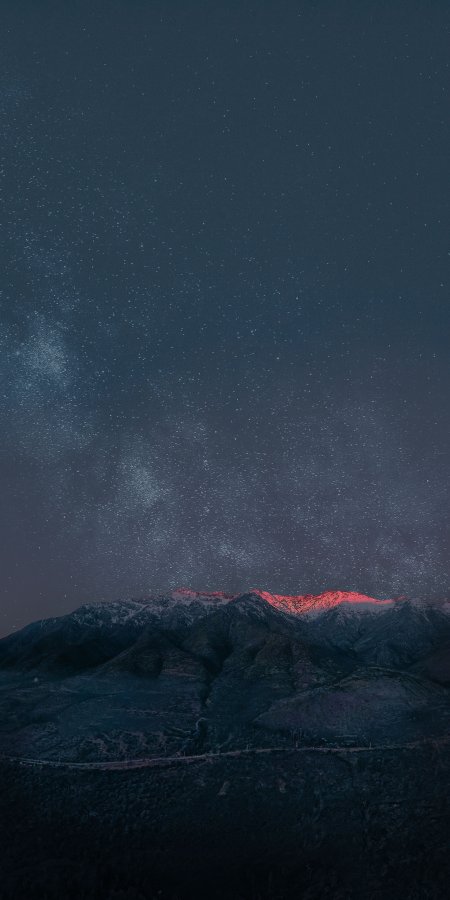 星空银河雪山夜景深蓝风景手机壁纸