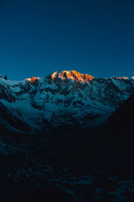 雪山金顶映照深蓝风景手机壁纸精选