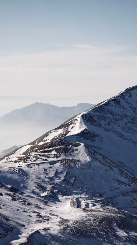 雪山巍峨层峦叠嶂蓝白风景手机壁纸