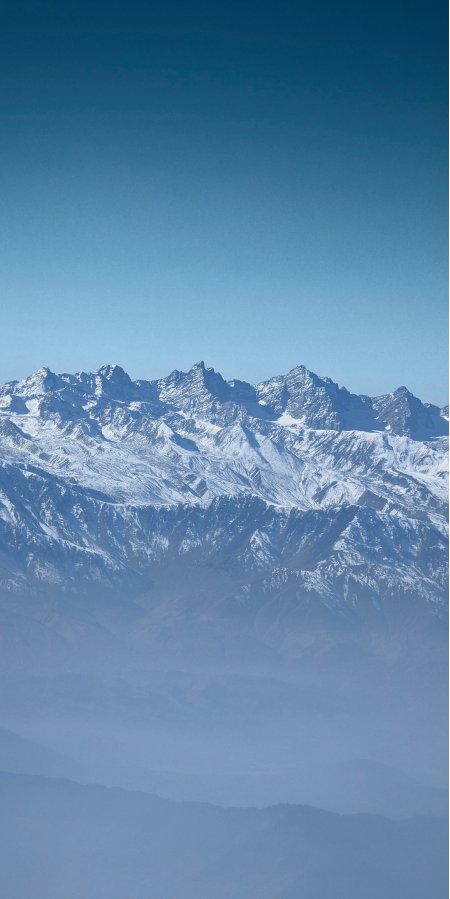 雪山巍峨层峦叠嶂蓝白风景手机壁纸1